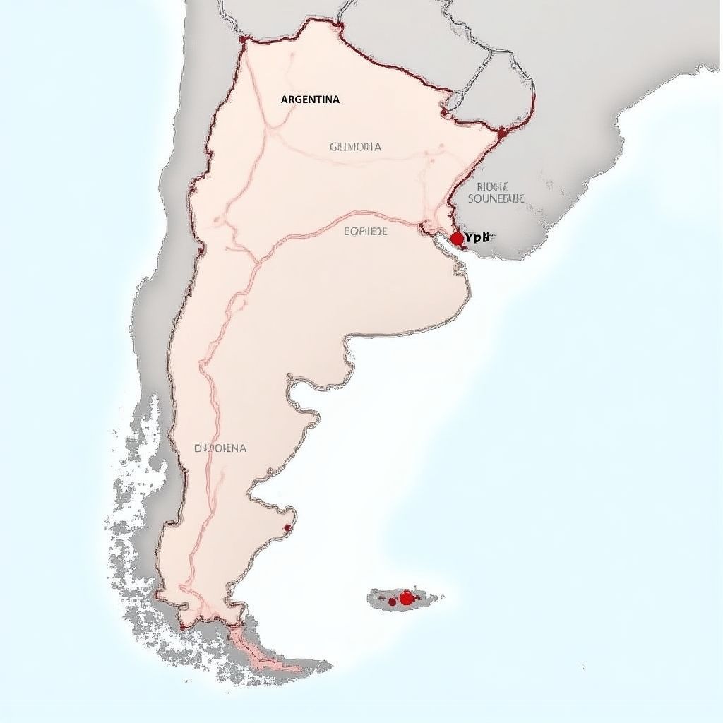 Mapa de estaciones YPF en Argentina